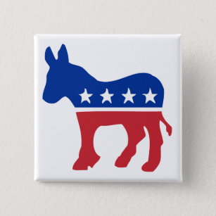 Democrat Donkey 15 Cm Square Badge