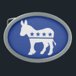 Democrat Donkey Belt Buckle<br><div class="desc">Democrat Donkey Belt Buckle

 Customisable Background.

 Choose the background colour you want by clicking Customise it - Edit - Background.</div>