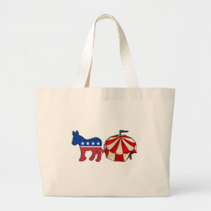 Democrat Donkey Circus Large Tote Bag