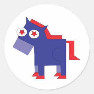 Democrat Donkey Classic Round Sticker