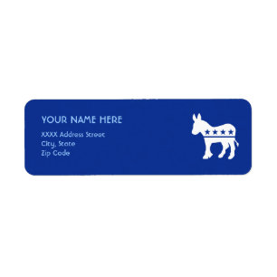 Democrat Donkey Label Return Address Label