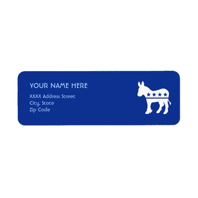 Democrat Donkey Label Return Address Label (Front)