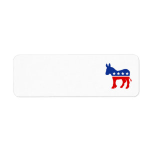 Democrat Donkey Label Return Address Label