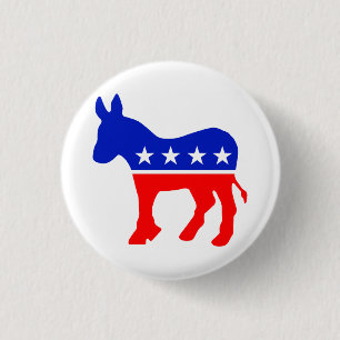 Democrat Donkey Logo 3 Cm Round Badge