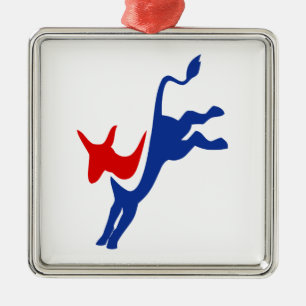 Democrat Donkey Metal Ornament