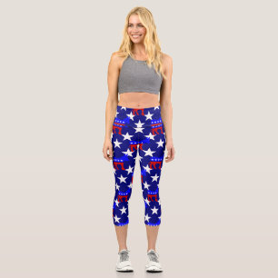 democrat donkey politics election stars  capri leggings