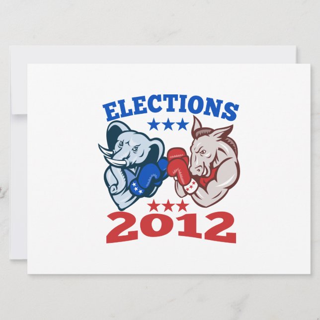 Democrat Donkey Republican Elephant Mascot 2012 (Front)