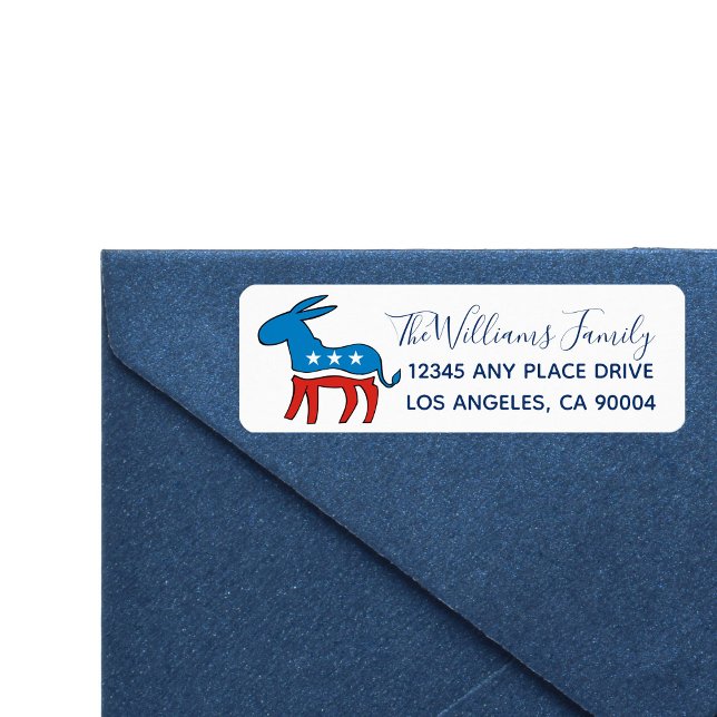 Democrat Donkey Return Address Label (Creator Uploaded)