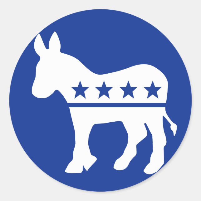 Democrat Donkey Round Sticker (Front)