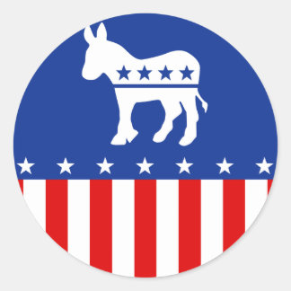 Democrat Donkey Round Sticker