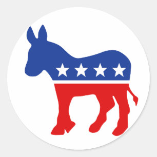 Democrat Donkey Round Sticker