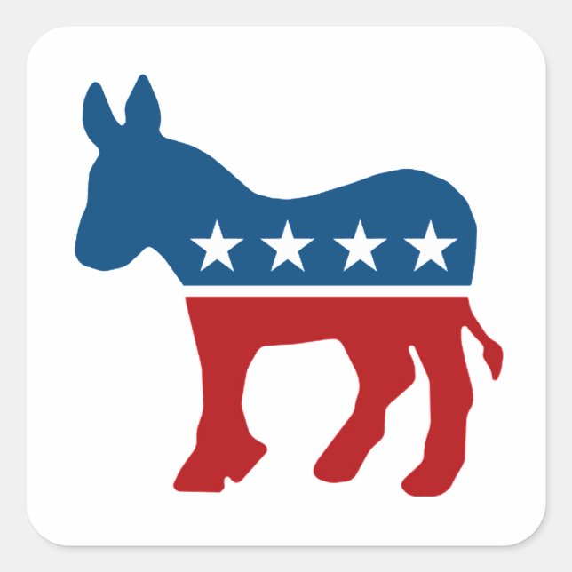 Democrat Donkey Square Sticker (Front)
