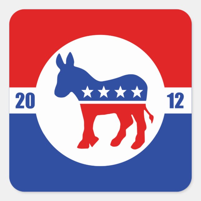 Democrat Donkey Square Sticker (Front)