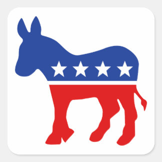 Democrat Donkey Square Sticker
