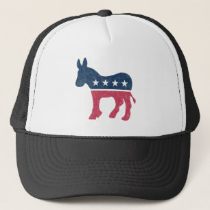Democrat Donkey Vintage Distressed Trucker Hat