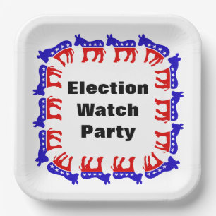 Democrat Election Watch Party Paper Plate