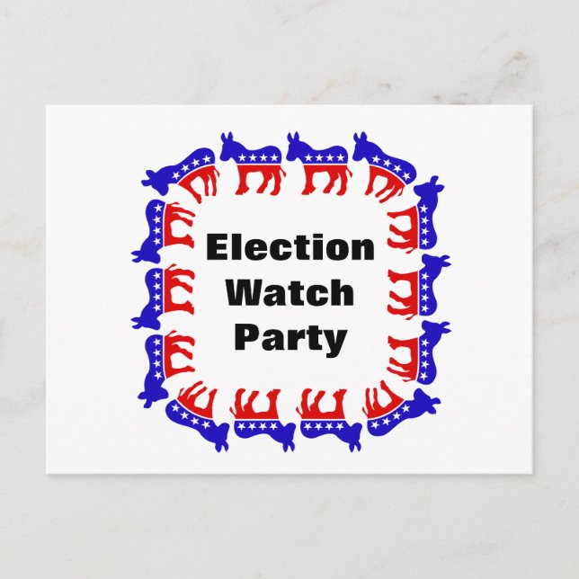 Democrat Election Watch Party Postcard (Front)