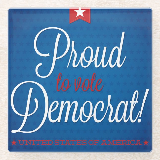 Democrat Glass Coaster (Front)
