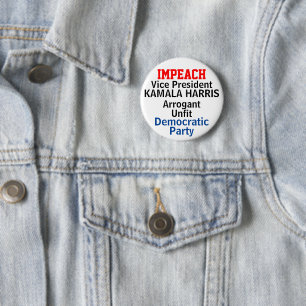 Democrat Impeach Harris 6 Cm Round Badge