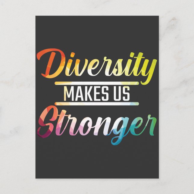 Democrat Leftist Diversity makes me stronger Postcard (Front)