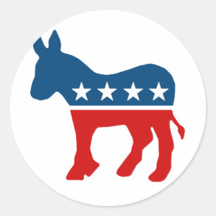 DEMOCRAT LOGO CLASSIC ROUND STICKER