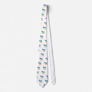 Democrat Original Donkey Distressed Rainbow Tie