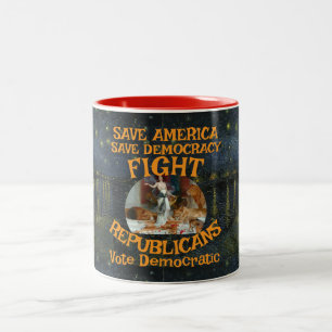 DEMOCRAT PARTY ZL X1 KP HEALTHCARE COST PRICE Two-Tone COFFEE MUG
