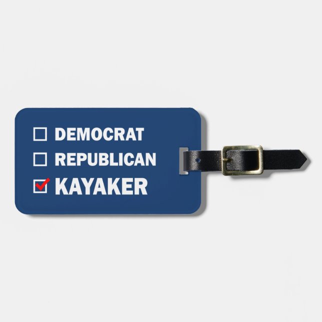 Democrat Republican Kayaker Luggage Tag (Front Horizontal)