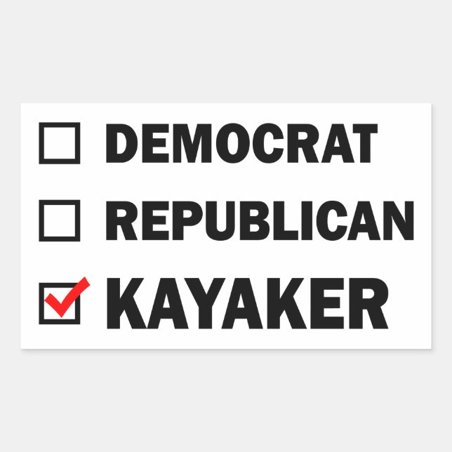 Democrat Republican Kayaker Rectangular Sticker (Front)