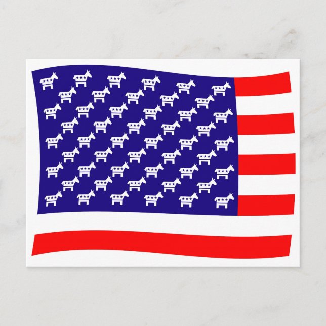 Democrat Stars and Stripes Flag Postcard (Front)