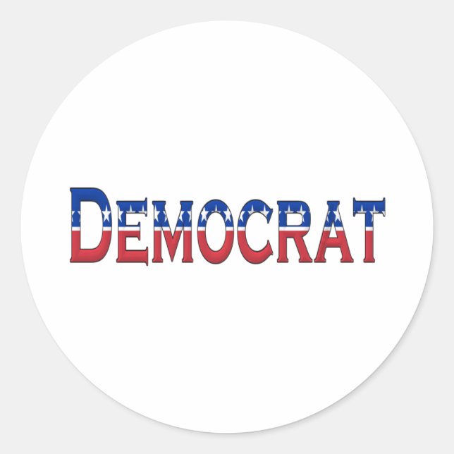 Democrat Stars and Stripes Logo Classic Round Sticker (Front)