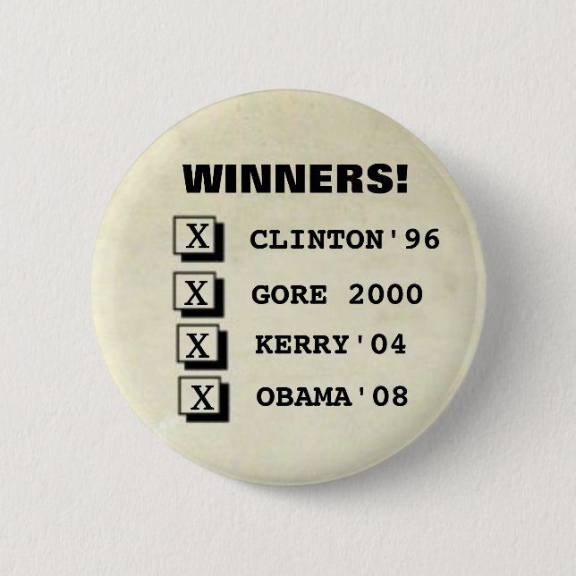 Democrat Winners Button (Front)