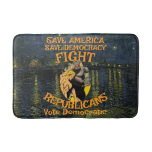 DEMOCRAT ZL X1 KP PARTY VOTE ELECTION COST TEE BATH MAT