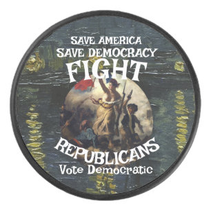 DEMOCRAT ZL X1 KP PARTY VOTE ELECTION COST TEE HOCKEY PUCK