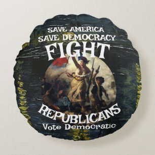 DEMOCRAT ZL X1 KP PARTY VOTE ELECTION COST TEE ROUND CUSHION