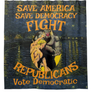 DEMOCRAT ZL X1 KP PARTY VOTE ELECTION COST TEE SHOWER CURTAIN
