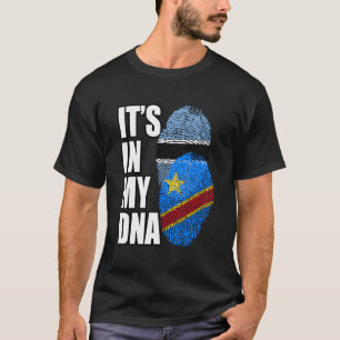 Democratic Congolese And Botswanan Mix Dna Flag He T-Shirt
