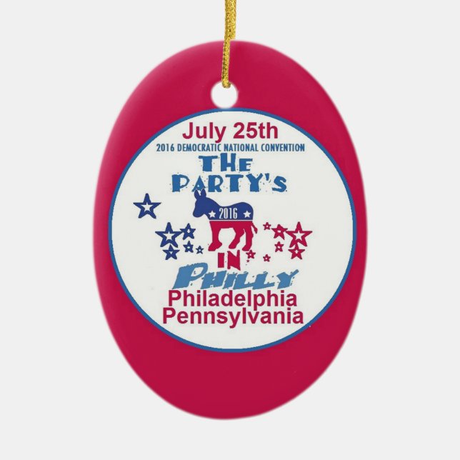 Democratic Convention Ceramic Tree Decoration (Front)
