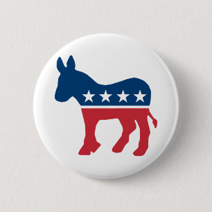 Democratic Donkey 6 Cm Round Badge