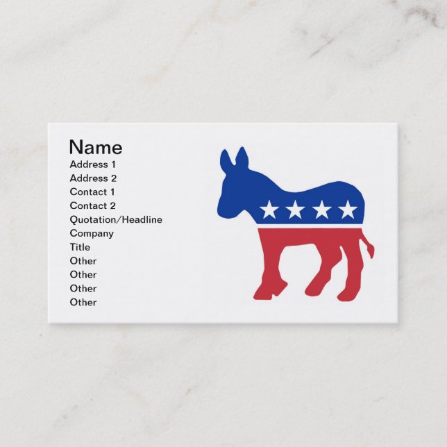 Democratic Donkey Business Cards (Front)