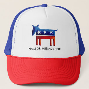 Democratic Donkey Custom Name Or Message Trucker Hat