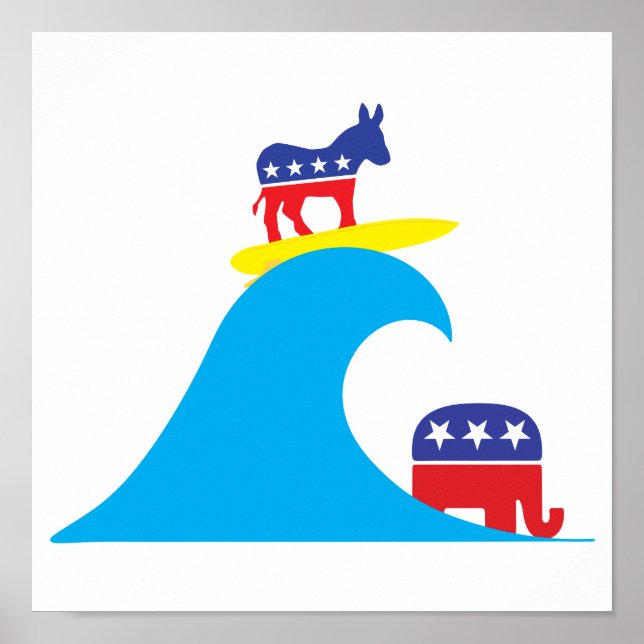Democratic Donkey Rides the Blue Wave Poster (Front)