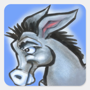 Democratic Donkey Square Sticker