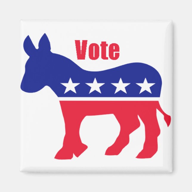 Democratic Donkey with caption: VOTE! Magnet (Front)