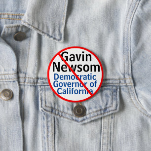 Democratic Gavin Newsom CA Governor 7.5 Cm Round Badge