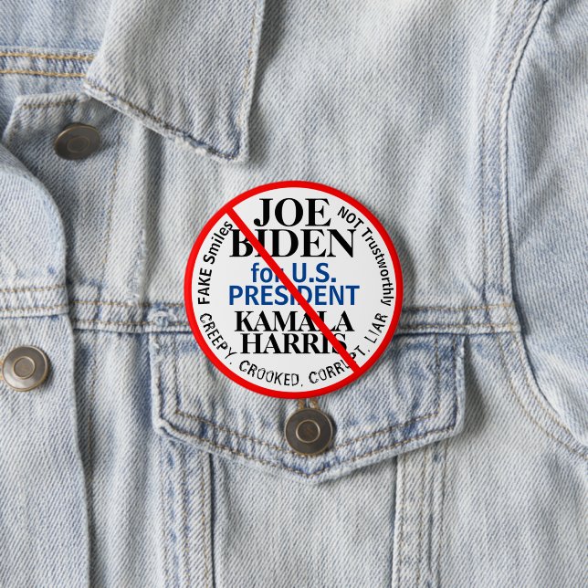 Democratic Joe Biden Kamala Harris 7.5 Cm Round Badge (In Situ)