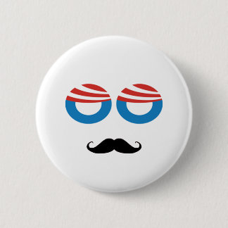 Democratic Man - Moustache You A Question 6 Cm Round Badge