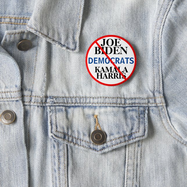 Democratic Party Biden Harris EDIT Names 6 Cm Round Badge (In Situ)