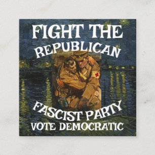 DEMOCRATIC PARTY FW FV HG FREEDOM EQUALITY LIBERTY SQUARE BUSINESS CARD
