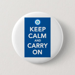 Democratic Party Keep Calm Blue.png 6 Cm Round Badge